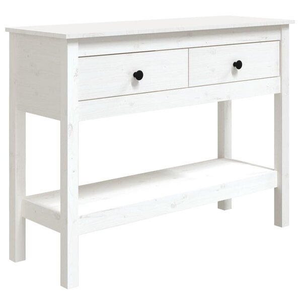 vidaXL Table console Blanc 100x35x75 cm Bois massif de pin