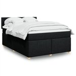 vidaXL Sommier à lattes de lit avec matelas Noir 140x190 cm Tissu