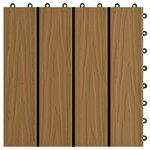 vidaXL Carreau de terrasse Design 3D 11 Pièces Teck 30 x 30 cm WPC