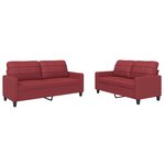 vidaXL Ensemble de canapés 2 Pièces et coussins Rouge bordeaux Similicuir