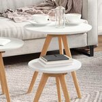 Ensemble de tables basses vidaXL en bois massif noyer et bois d'ingénierie