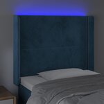 vidaXL Tête de lit à LED Bleu foncé 93x16x118/128 cm Velours