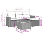 vidaXL Salon de jardin avec coussins 5Pièces mélange beige résine tressée