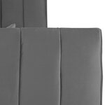 Lit Double 140x200 cm Capitonné Sommier à Lattes Gris Argenté