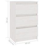 vidaXL Tables de chevet 2 Pièces Blanc 40x29 5x64 cm Bois de pin solide
