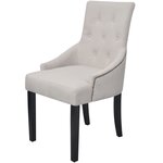 vidaXL Chaises à manger lot de 4 gris crème tissu