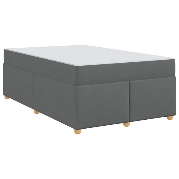 vidaXL Cadre de lit avec matelas Gris foncé 120 x 190 cm tissu