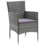 vidaXL Ensemble à manger de jardin coussins 7Pièces Résine tressée Gris