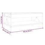 vidaXL Table basse avec LED infini chêne sonoma 90x50x38 cm