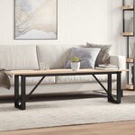 vidaXL Table basse cadre en O 160x40x45 cm bois de pin massif et acier