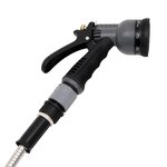 vidaXL Tuyau d'arrosage buse de pulvérisation argenté 0 6" 7 5 m inox