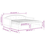 vidaXL Lit de jour avec gigogne et matelas gris clair 100x200 cm tissu