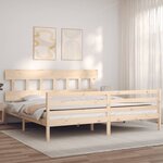 vidaXL Cadre de lit sans matelas 200x200 cm bois massif