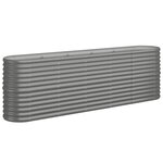 vidaXL Lit surélevé de jardin Acier galvanisé 224x40x68 cm gris