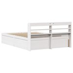 vidaXL Cadre de lit avec tête de lit blanc 140x200 cm bois pin massif