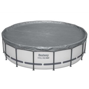 Bestway Couverture de piscine Ø4 88 m Rond Polyester Gris