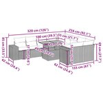 vidaXL Salon de jardin avec coussins 10Pièces beige résine tressée acacia