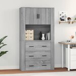 vidaXL Buffet haut Sonoma gris Bois d'ingénierie