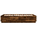 vidaXL Cadre de lit avec lumières LED chêne fumé 150x200 cm