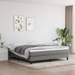 vidaXL Cadre de lit sans matelas gris foncé 160x200 cm tissu