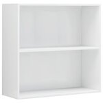 Vidaxl bibliothèque à 2 niveaux blanc brillant 80x30x76 5 cm aggloméré