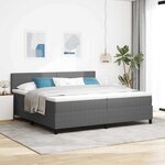 vidaXL Lit à ressort LED Gris clair et blanc 200 x 200 cm