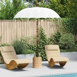 vidaXL Parasol balinais Crème (180-190) x 260 cm Coton et bois massif
