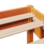 vidaXL Cadre de lit sans matelas cire marron 135x190cm bois pin massif