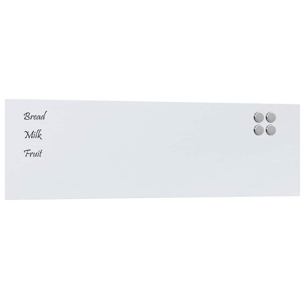 vidaXL Tableau noir magnétique mural Blanc 100x30 cm Verre trempé