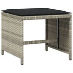 vidaXL Ensemble à manger de jardin et coussins 13 Pièces gris clair rotin