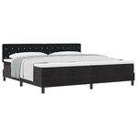 vidaXL Lit à ressorts avec matelas Noir 200 x 200 cm Velours