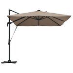 vidaXL Parasol Cantilever Roma avec LED Taupe 352x251x265 cm Aluminium
