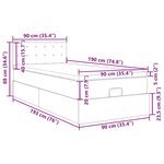 vidaXL Cadre de lit ottoman avec matelas gris foncé 90x190 cm tissu