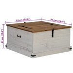 vidaXL Coffre de rangement HALDEN blanc 91x91x47 cm bois massif pin