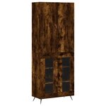 vidaXL Buffet haut Chêne fumé 69 5x34x180 cm Bois d'ingénierie