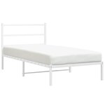 vidaXL Cadre de lit métal sans matelas et tête de lit blanc 107x203 cm