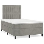 vidaXL Sommier à lattes de lit avec matelas LED gris clair 120x190 cm