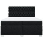 vidaXL Sommier à lattes de lit avec matelas Noir 200x200 cm Tissu