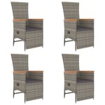 vidaXL Ensemble à manger de jardin 5 Pièces coussins gris résine tressée