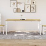 vidaXL Table à manger Corona blanc 180x90x75 cm bois massif de pin