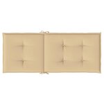 vidaXL Coussins de chaise à dossier haut lot de 2 beige mélangé tissu
