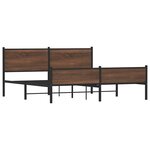 vidaXL Cadre de lit en métal sans matelas chêne marron 160x200 cm