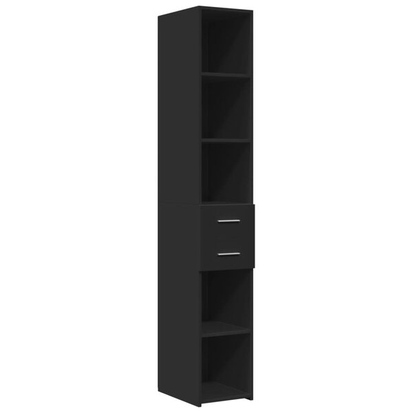 vidaXL Buffet haut noir 30x42 5x185 cm bois d'ingénierie