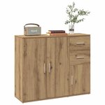 vidaXL Buffet Chêne artisanal 91 x 29 5 x 75 cm Bois d'ingénierie