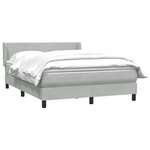 vidaXL Sommier à lattes de lit et matelas gris clair 160x220cm velours