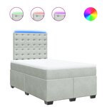 vidaXL Sommier à lattes de lit et matelas Gris clair 120x200cm Velours