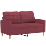 vidaXL Ensemble de canapés 2 Pièces avec coussins rouge bordeaux tissu