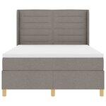 vidaXL Lit à ressorts avec matelas Taupe 140 x 200 cm tissu