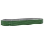 vidaXL Lit surélevé de jardin Acier galvanisé 373x140x36cm Vert