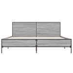 vidaXL Cadre de lit sonoma gris 140x190 cm bois d'ingénierie et métal
